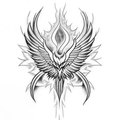 Phoenix Rising From The Fire Of Hell