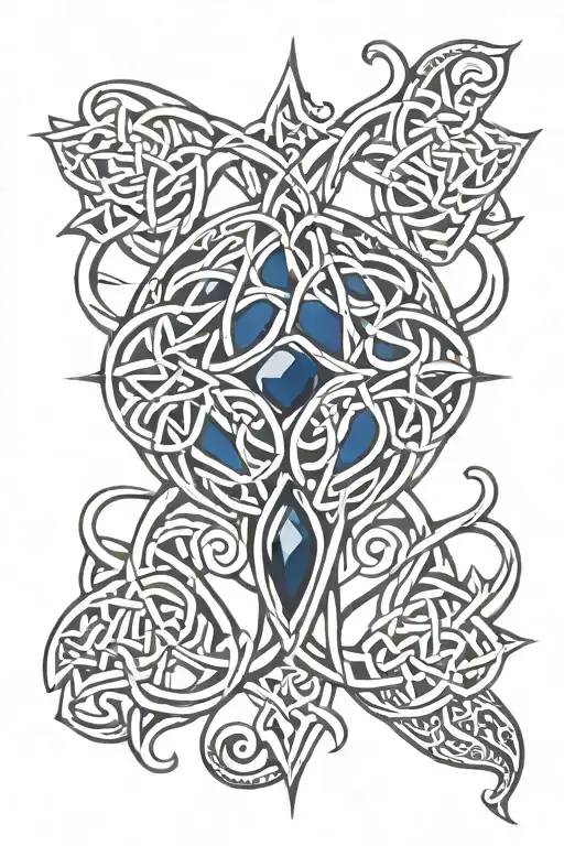 Celtic Knot Woth Sapphire Gemstone