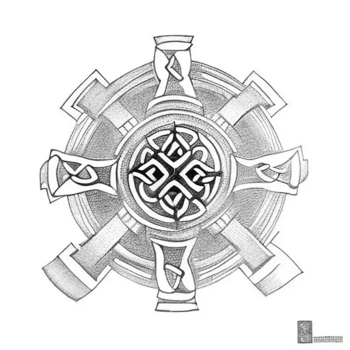 Celtic Cross With Sun Shining Above