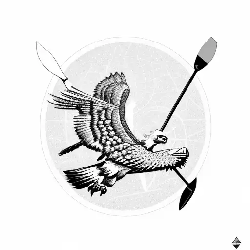 White Tailed Eagle With Canoe Paddle