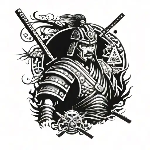 Samurai Warrior With Gambling Themed