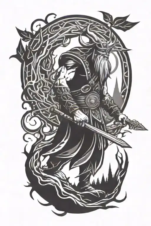 Odin On Tree With Spear In His Side