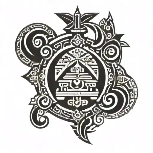 Kaal Bhairva In Aztec Style