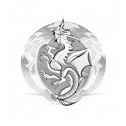 A Majestic Dragon Soaring Over An Icelandic Landscape