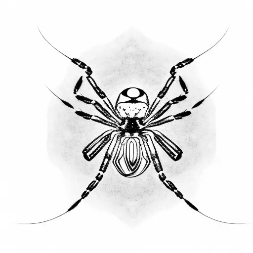 Black Widow Spider Crawling Out Of A Spiderweb