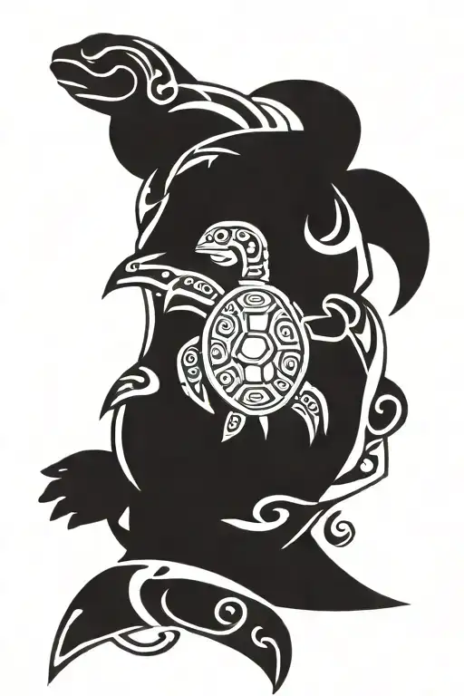 Tribal Turtle Tatoo Design