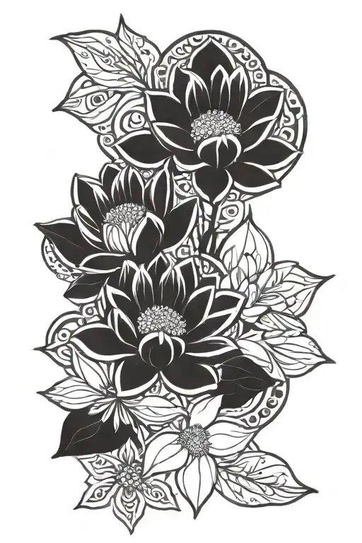 Daisy Flowers And Lotus