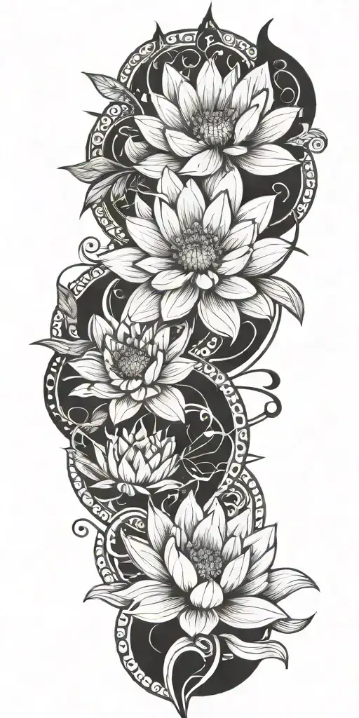 Daisy Flowers And Lotus