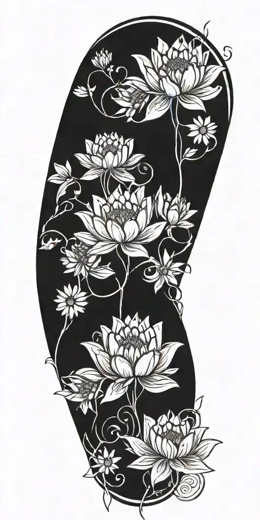 Daisy Flowers And Lotus