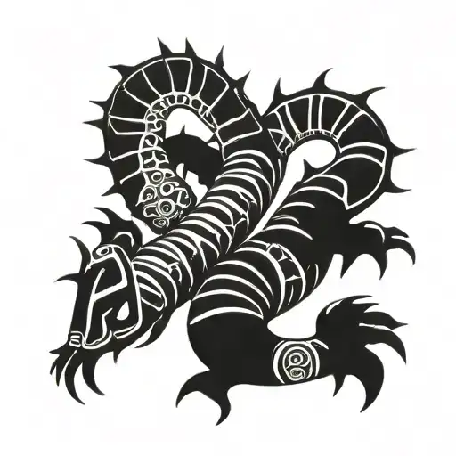 Scolopendra In Black And White