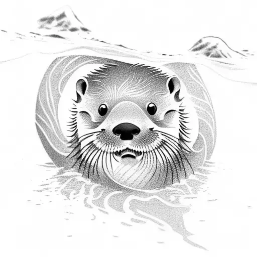 Otter In The Water Line Work