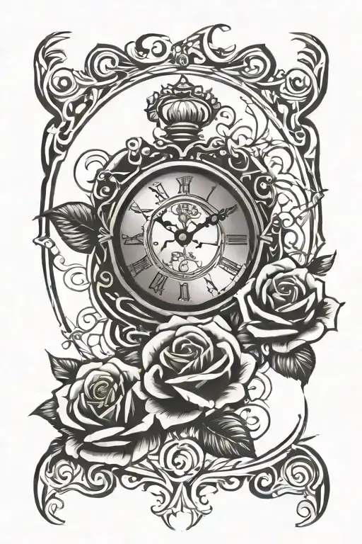 Roses And A Clock