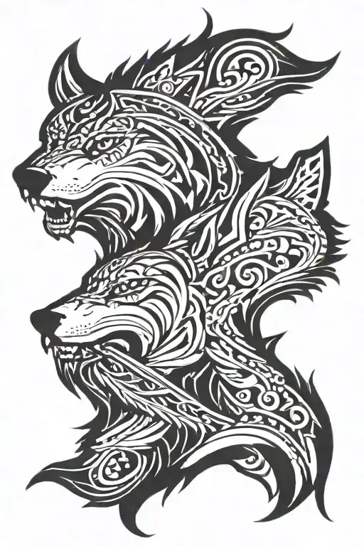 Native American Wolf Head For Bicep