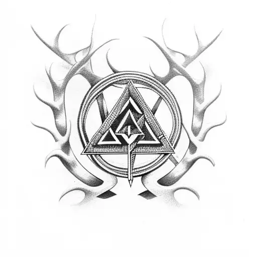 Valknut Symbol Deer Antlers