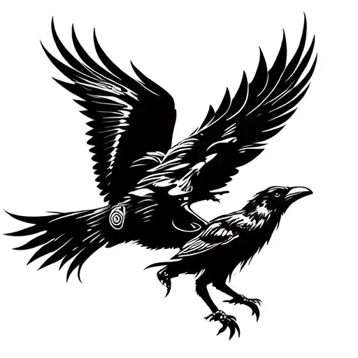 Lone Warrior & Raven Flying