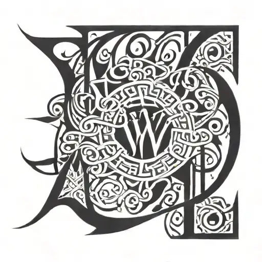The Letters Bfitww In Gothic Script