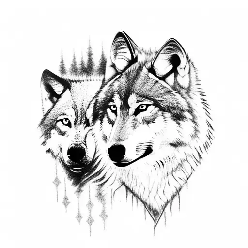 Wolf With A Female Wolf Inside