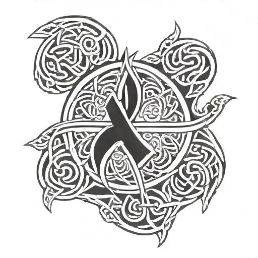 Make A Celtic Tattoo With A Odalrune Abd Some Celtic Decorations For The Forearm