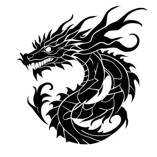 Mosaic Tile With Dragon Wrapped