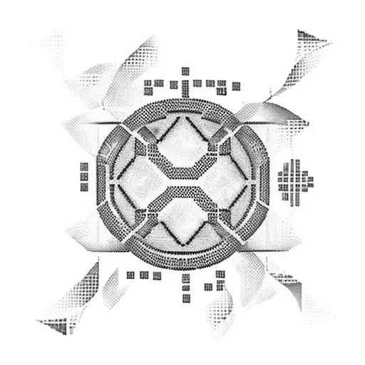 A Black And Grey Tattoo Of A Pixelated Finance Graph With Ai Elements Intertwined