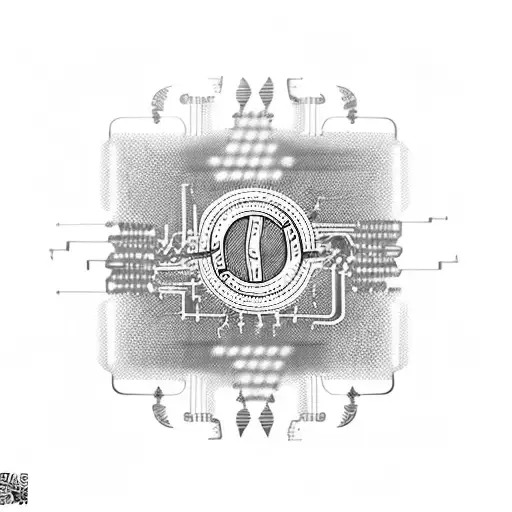 Electrical Circuit Board 2 Kids Initials Y And V Digital Code Lines Underarm