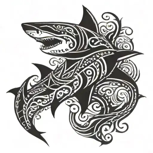 Tribal Shark Swimming
