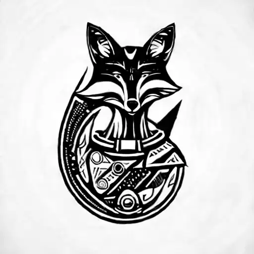 A Fox With Space Related Content Under The Head