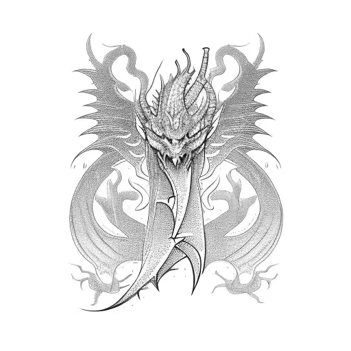 Neo Tribal Dragon Tattoo Design For The Waist