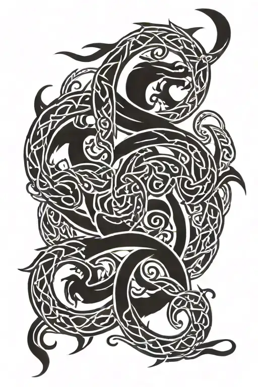 Celtic Symbol With Dragons