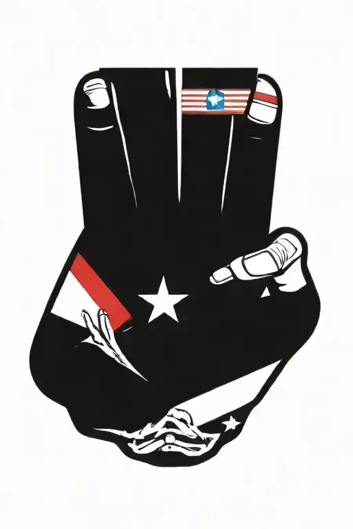Hand Skeleton Tattoo Design With Puerto Rican Flag Integrated