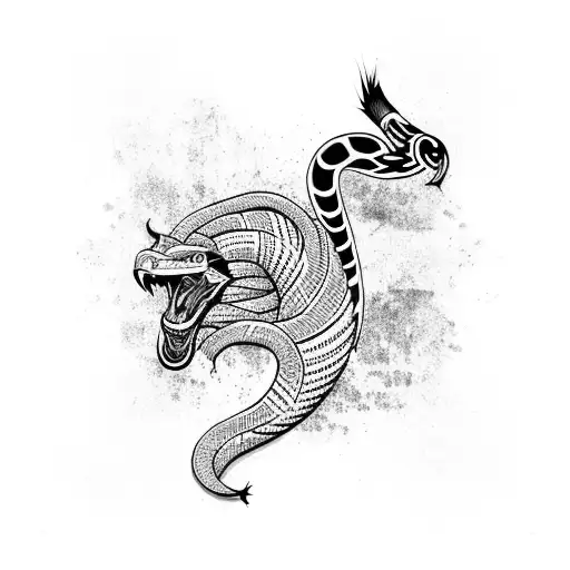 A Full Body Black And White Cobra