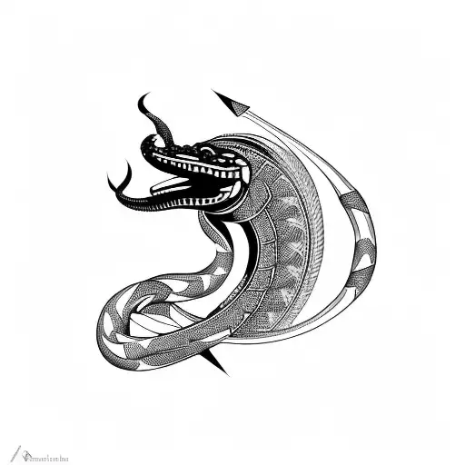 A Full Body Black And White Cobra