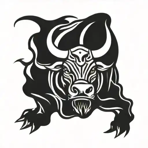 Bull Standing In A Storm