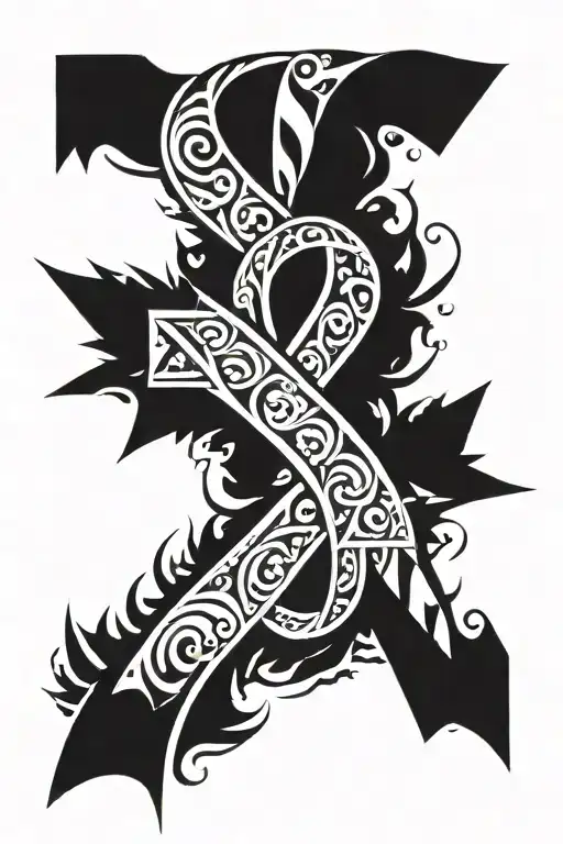 Cancer Ribbon About Cross