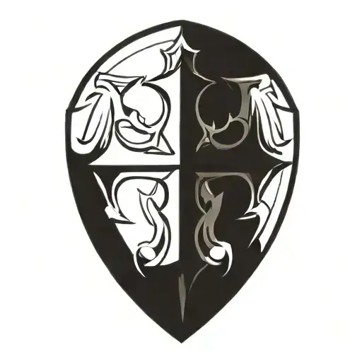 Cross Inside Shield Engraved