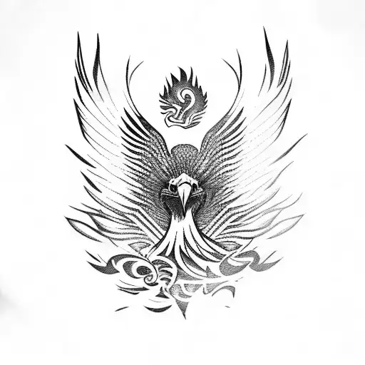 Eagle Wing With Flames