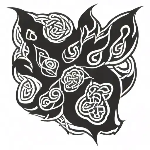 Wolf Paw Made Of Celtic Knots