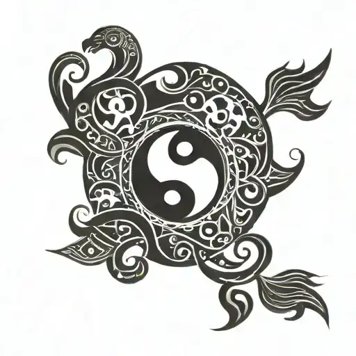 Yin Yang Symbol M P Intertwined