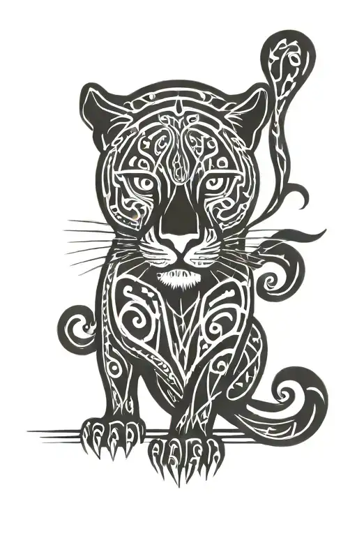 Belizean Panther With Mayan Markings