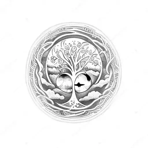 Moon With Tree Of Life Inside