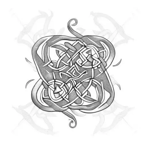 Celtic Pattern Made Of Dreadful Tentacles
