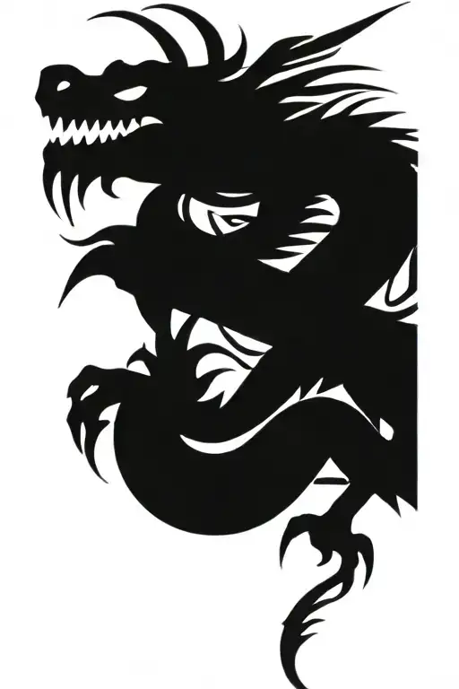 Aztec Dragon Wrapping Around Cross