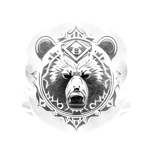 Druid In Bear Form World Of Warcraft With The Symbol Of The Horde