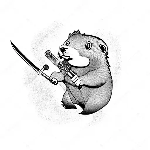 Beaver Rocker With Sword