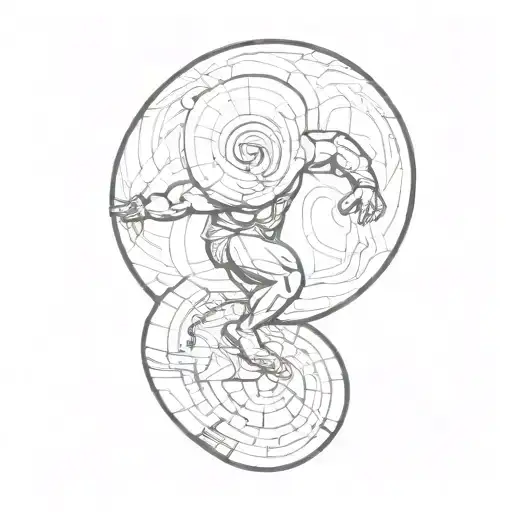 Single-line Sisyphus Pushing Rock