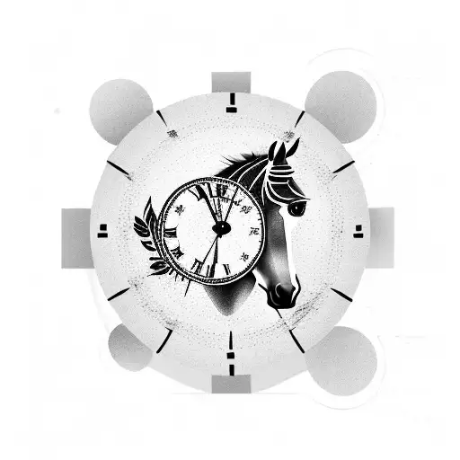 Horse And An Analog Clock