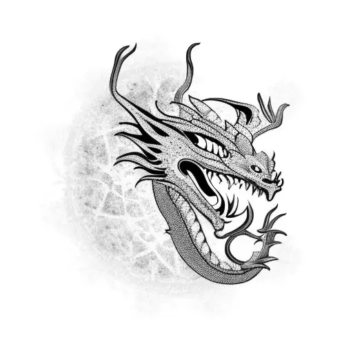 Dragon Head Tribal For Men Chest