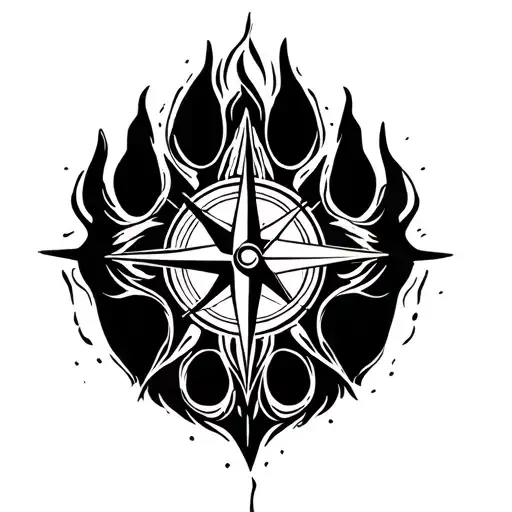 Compass In A Tiger Paw