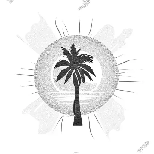 Sunrise With A Palm Tree