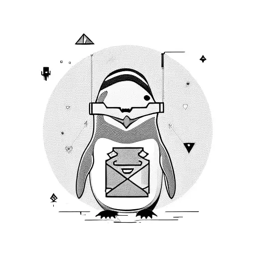 A Penguin Wearing A Hacker Hoodie And Holding A Linux Command Line Tool